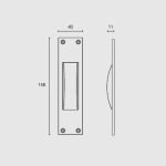 Χούφτες για συρόμενες πόρτες Ζωγομετάλ Χρώμιο Ματ 230 - Image 2