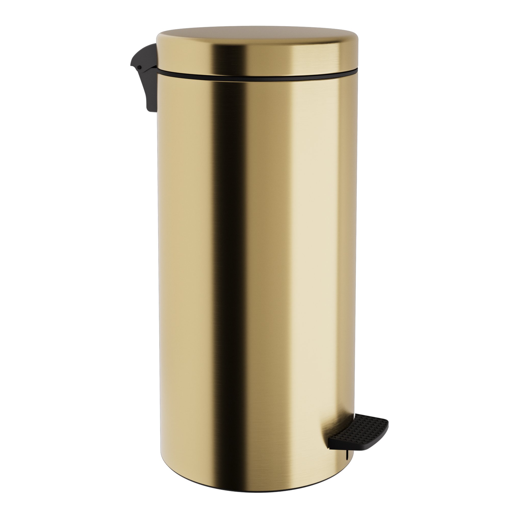 2553-023 Χαρτοδοχείο 25Lit, Soft Close, No Inner Bucket – Brushed Brass, Pam & Co, Ø25 x H55 (cm), 2553-023 - Image 1