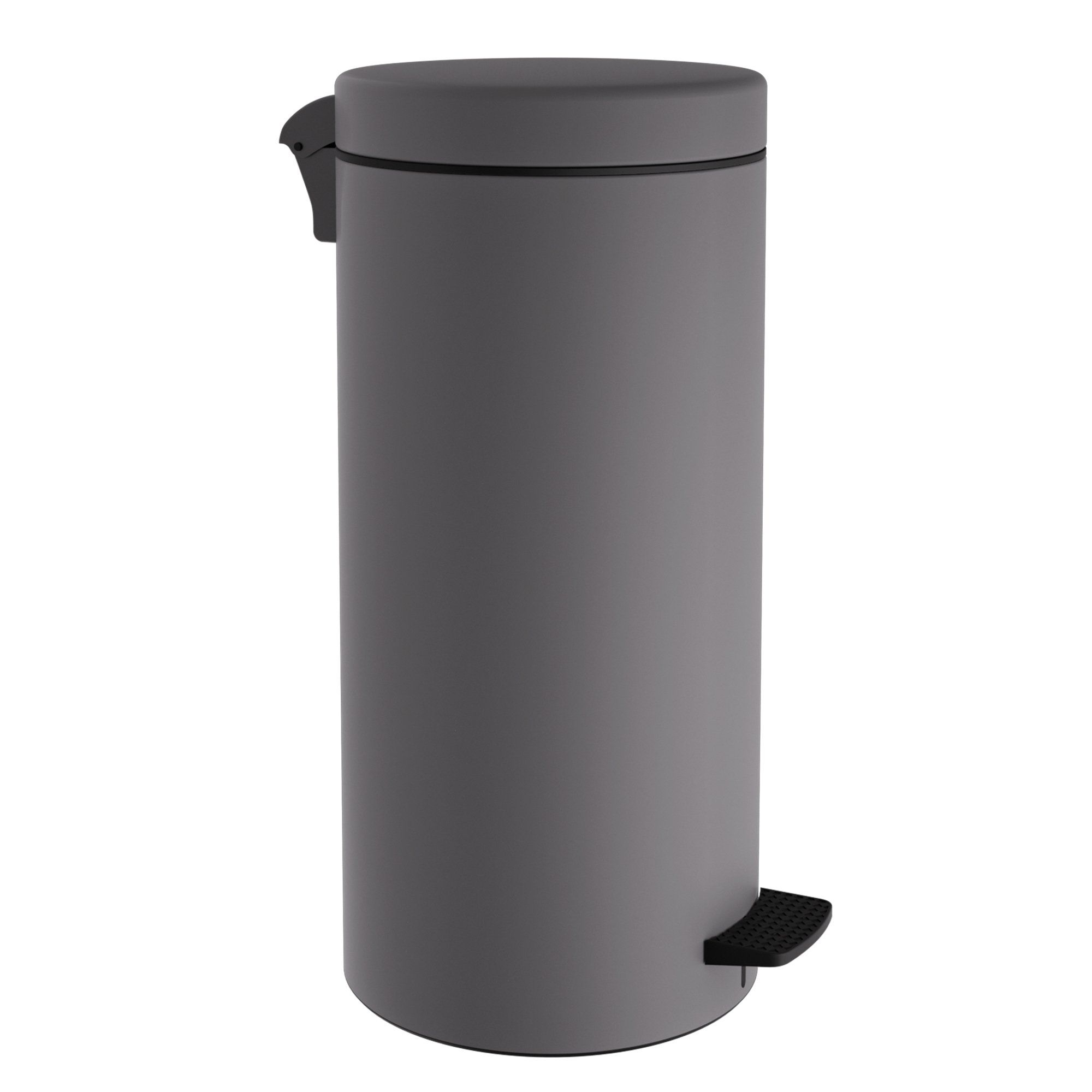 2553-163 Χαρτοδοχείο 25Lit, Soft Close, No Inner Bucket – Matt Concrete Grey, Pam & Co, Ø25 x H55 (cm), 2553-163 - Image 1