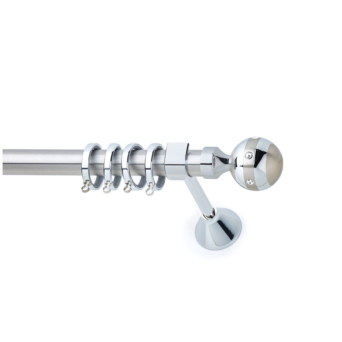 26045 copy Μεταλλικό Κουρτινόξυλο Νίκελ Ματ Φ25 - Image 1