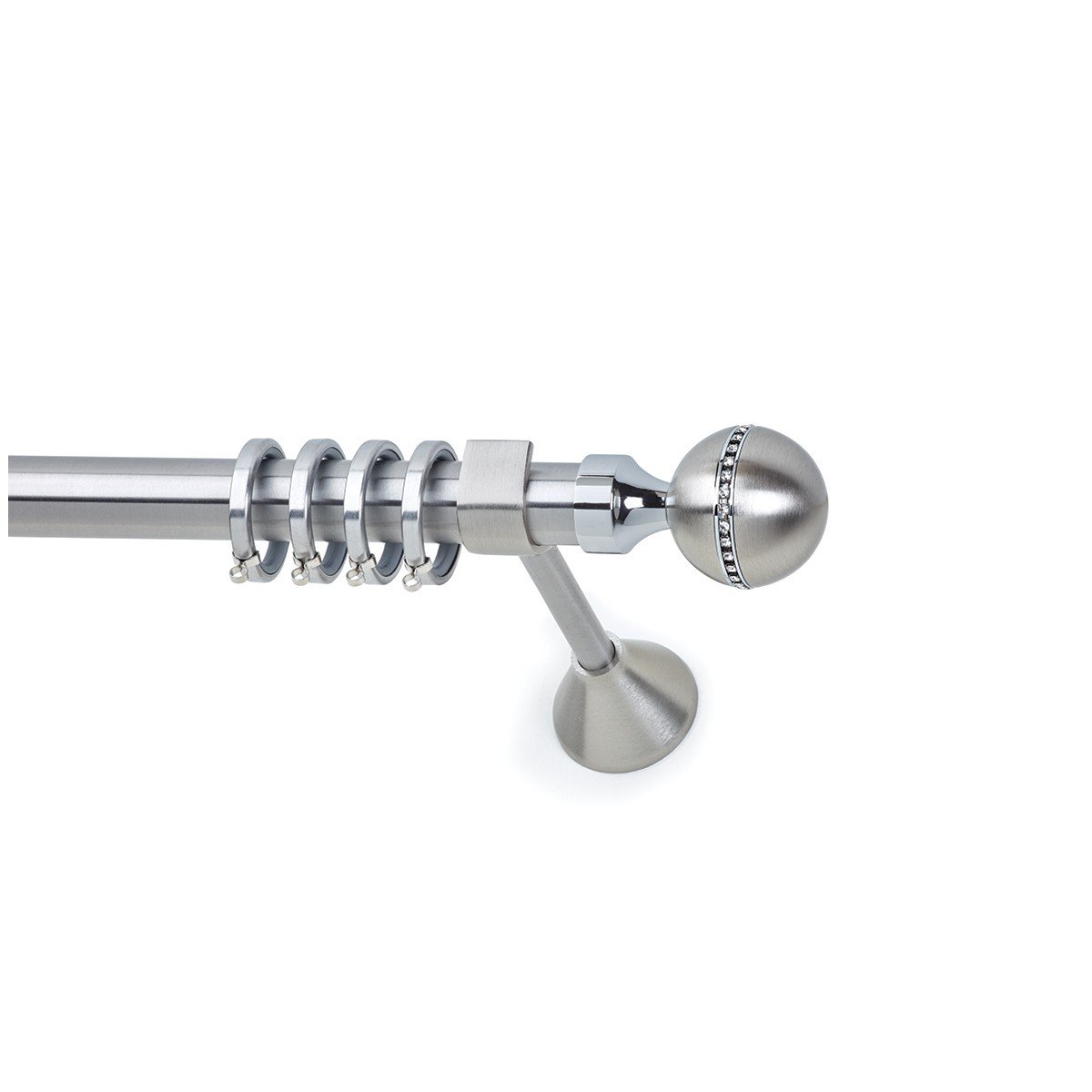 26074 copy Μεταλλικό Κουρτινόξυλο Νίκελ Ματ Φ25 - Image 1