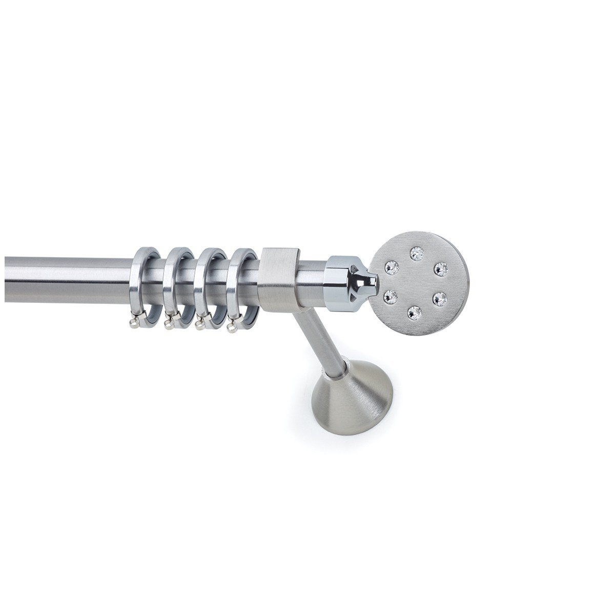 26082 copy Μεταλλικό Κουρτινόξυλο Νίκελ Ματ Φ25 - Image 1