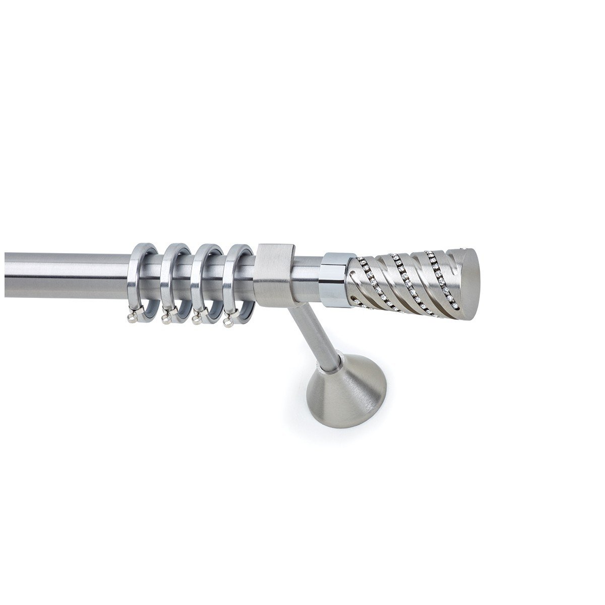 26085 copy Μεταλλικό Κουρτινόξυλο Νίκελ Ματ Φ25 - Image 1