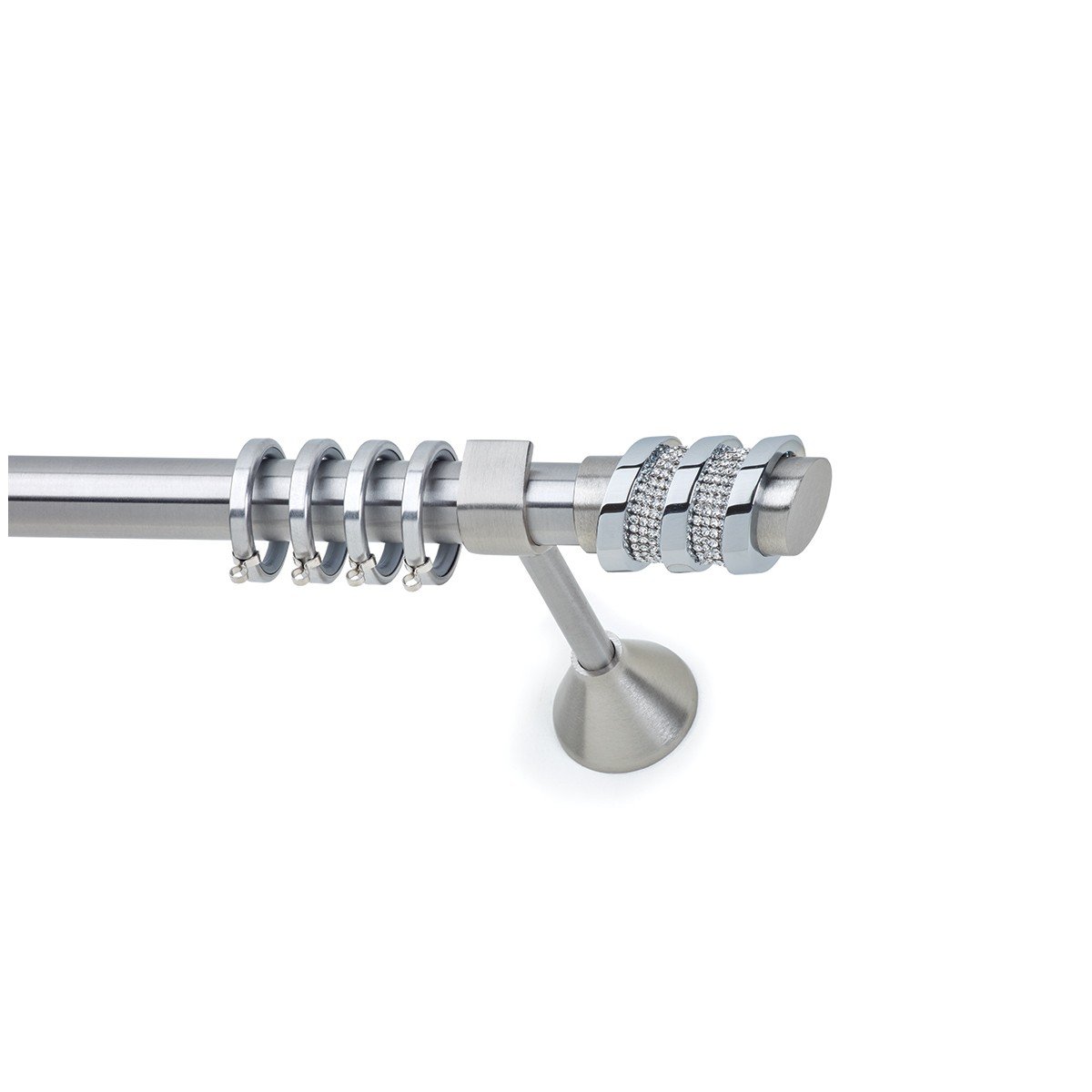 26092 copy Μεταλλικό Κουρτινόξυλο Νίκελ Ματ Φ25 - Image 1