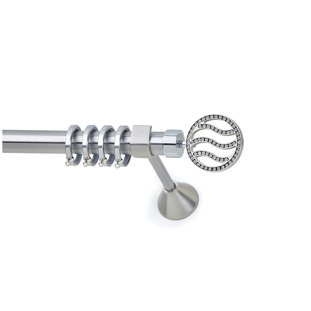 26183 copy Μεταλλικό Κουρτινόξυλο Νίκελ Ματ Φ25 - Image 1