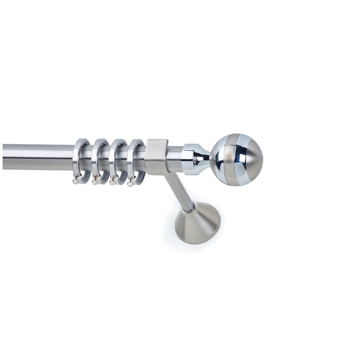 26187 copy Μεταλλικό Κουρτινόξυλο Νίκελ Ματ Φ25 - Image 1