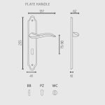 Πόμολο Εσώθυρας Με Πλάκα Ζωγομετάλ 271 - Image 2