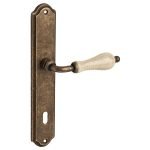 Roline Κ315 Πόμολο Εξώπορτας Φιξ Αριστερό από Ορείχαλκο & Πορσελάνη Αντικέ-Κρακελέ 255x45x129mm