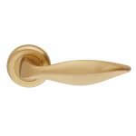 Πόμολα Πόρτας Με Ροζέτα Ορο Ματ Ζωγομετάλ 342