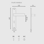 Πόμολα Πόρτας Με Ροζέτα Χρώμιο Ματ Ζωγομετάλ 362 - Image 3
