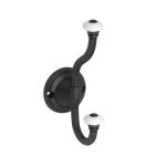 Roline 403 Κρεμάστρα από Ζάμακ & Πορσελάνη Μαύρη Ματ-Λευκή 160x65mm