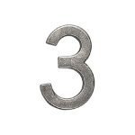 Roline 460 Πινακίδα με Αριθμό 3 από Ορείχαλκο Old Silver 55mm