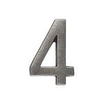 Roline 460 Πινακίδα με Αριθμό 4 από Ορείχαλκο Old Silver 55mm