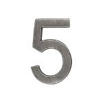 Roline 460 Πινακίδα με Αριθμό 5 από Ορείχαλκο Old Silver 55mm