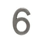 Roline 460 Πινακίδα με Αριθμό 6 από Ορείχαλκο Old Silver 55mm