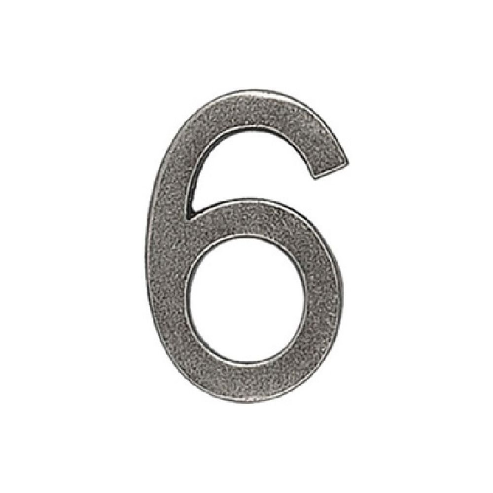 xr:d:DAFAS8BS2_k:1711,j:7255706523657117571,t:23102912 Roline 460 Πινακίδα με Αριθμό 6 από Ορείχαλκο Old Silver 55mm - Image 1