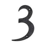 Roline 461 Πινακίδα με Αριθμό 3 από Αλουμίνιο Μαύρο Ματ 100mm