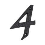 Roline 461 Πινακίδα με Αριθμό 4 από Αλουμίνιο Μαύρο Ματ 100mm