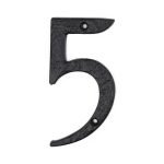 Roline 461 Πινακίδα με Αριθμό 5 από Αλουμίνιο Μαύρο Ματ 100mm