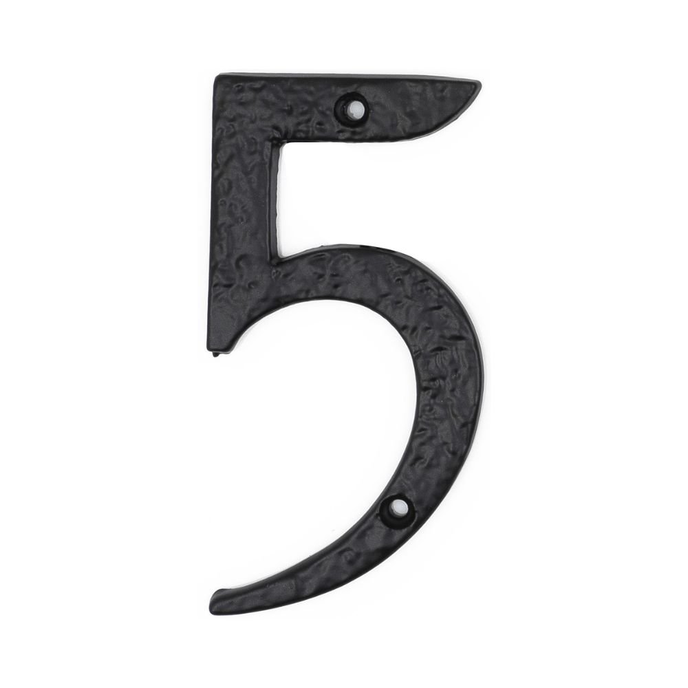 xr:d:DAFAS8BS2_k:1655,j:5263989160333275086,t:23102508 Roline 461 Πινακίδα με Αριθμό 5 από Αλουμίνιο Μαύρο Ματ 100mm - Image 1