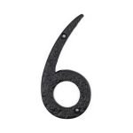 Roline 461 Πινακίδα με Αριθμό 6 από Αλουμίνιο Μαύρο Ματ 100mm