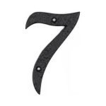 Roline 461 Πινακίδα με Αριθμό 7 από Αλουμίνιο Μαύρο Ματ 100mm