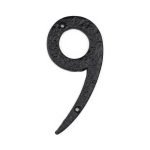 Roline 461 Πινακίδα με Αριθμό 9 από Αλουμίνιο Μαύρο Ματ 100mm