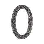 Roline 461 Πινακίδα με Αριθμό 0 από Αλουμίνιο Old Silver 100mm