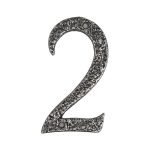 Roline 461 Πινακίδα με Αριθμό 2 από Αλουμίνιο Old Silver 100mm