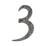 Roline 461 Πινακίδα με Αριθμό 3 από Αλουμίνιο Old Silver 100mm