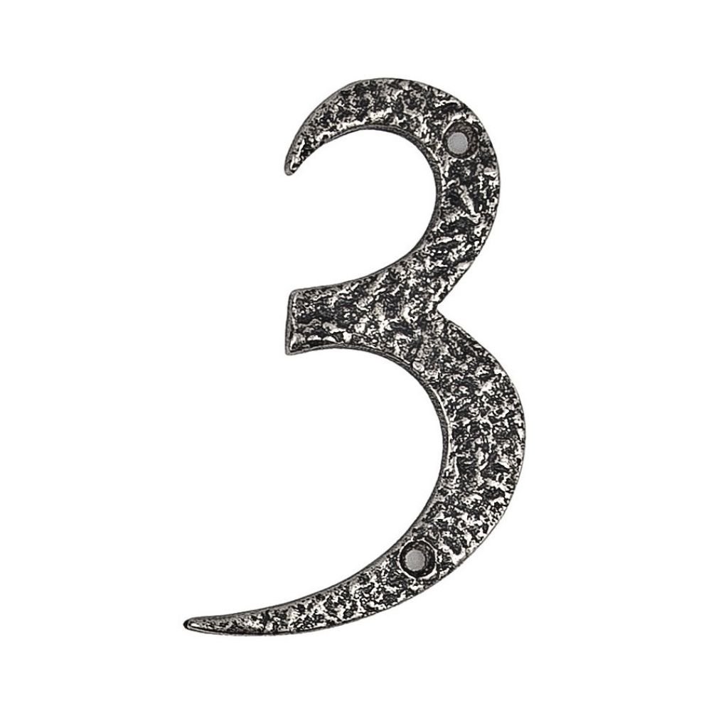 xr:d:DAFAS8BS2_k:1665,j:4958870384148746519,t:23102607 Roline 461 Πινακίδα με Αριθμό 3 από Αλουμίνιο Old Silver 100mm - Image 1