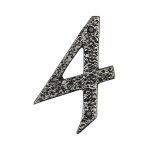 Roline 461 Πινακίδα με Αριθμό 4 από Αλουμίνιο Old Silver 100mm