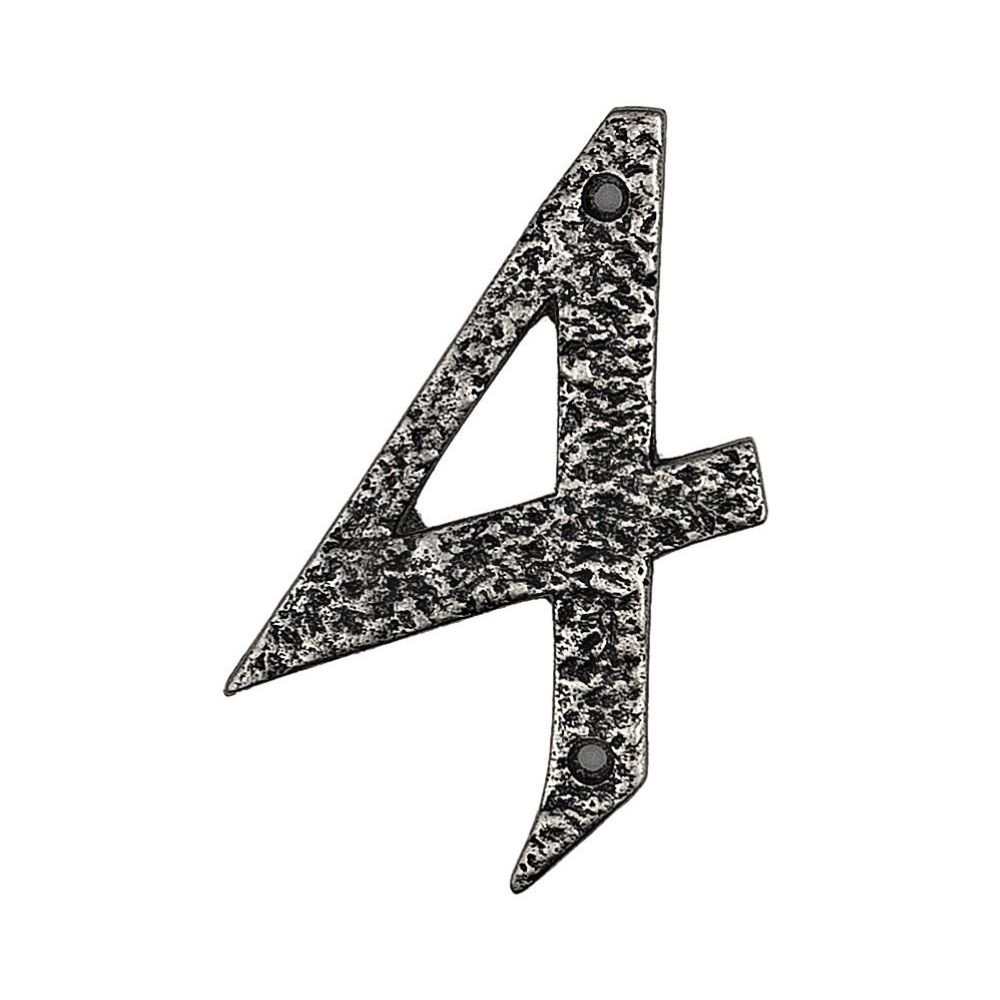 xr:d:DAFAS8BS2_k:1666,j:5958669502110923710,t:23102607 Roline 461 Πινακίδα με Αριθμό 4 από Αλουμίνιο Old Silver 100mm - Image 1