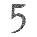 Roline 461 Πινακίδα με Αριθμό 5 από Αλουμίνιο Old Silver 100mm