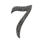 Roline 461 Πινακίδα με Αριθμό 7 από Αλουμίνιο Old Silver 100mm