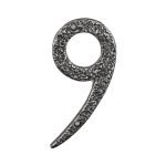 Roline 461 Πινακίδα με Αριθμό 9 από Αλουμίνιο Old Silver 100mm