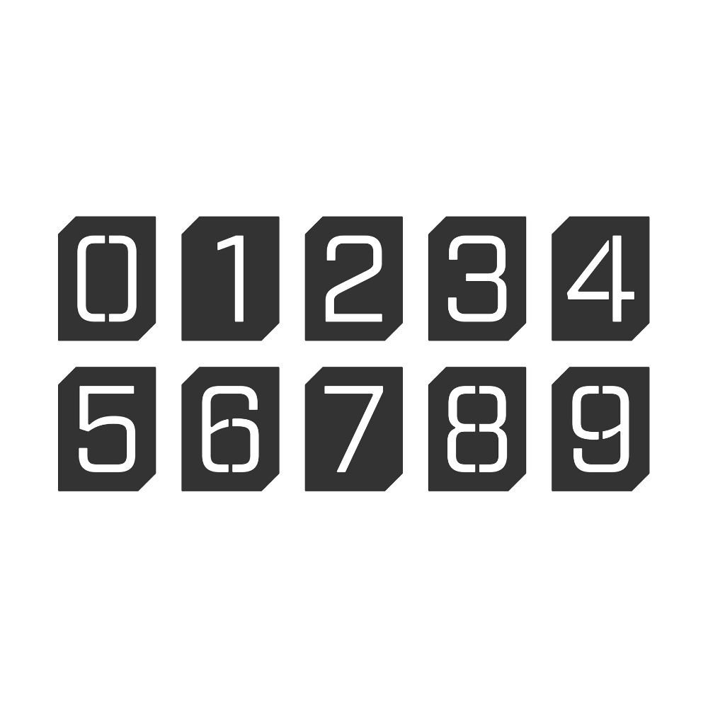 xr:d:DAFAS8BS2_k:1640,j:6656727342065612845,t:23102507 Roline 465 Πινακίδες με Αριθμό Σετ από Χάλυβα Μαύρο 70mm - Image 1