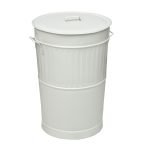 Κάδος Απορριμμάτων Retro 100Lit, Matt White, Pam & Co, ø48 x H68 (cm), 4868-033