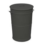 Κάδος Απορριμμάτων Retro 100Lit, Matt Anthracite, Pam & Co, ø48 x H68 (cm), 4868-113