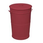 Κάδος Απορριμμάτων Retro 100Lit, Matt Bordeaux, Pam & Co, ø48 x H68 (cm), 4868-153