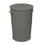 Κάδος Απορριμμάτων Retro 100Lit, Matt Concrete Grey, Pam & Co, ø48 x H68 (cm), 4868-163