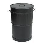 Κάδος Απορριμμάτων Retro 100Lit, Matt Black, Pam & Co, ø48 x H68 (cm), 4868-403