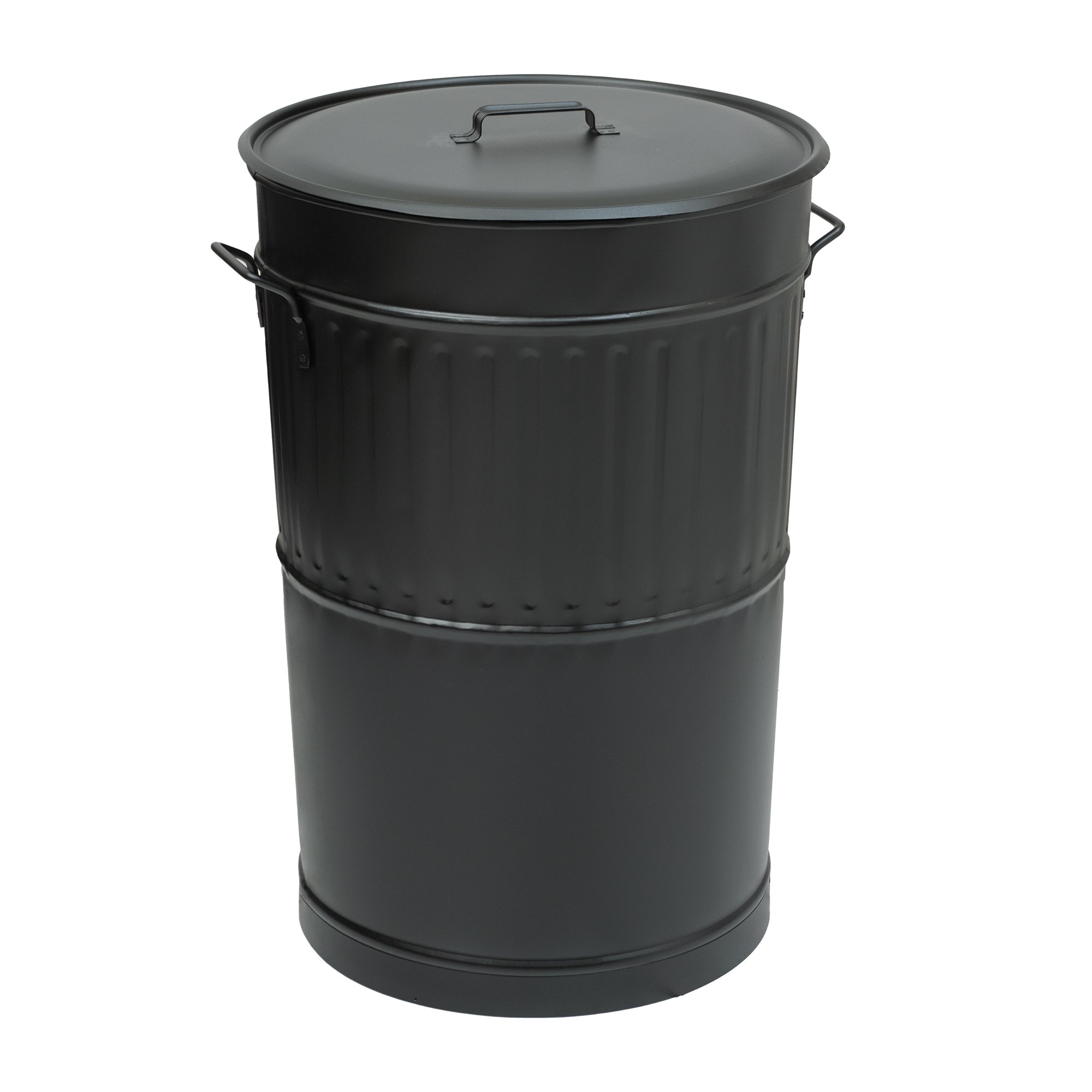 4868-403 Κάδος Απορριμμάτων Retro 100Lit, Matt Black, Pam & Co, ø48 x H68 (cm), 4868-403 - Image 1