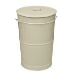 Κάδος Απορριμμάτων Retro 100Lit, Matt Ivory, Pam & Co, ø48 x H68 (cm), 4868-703