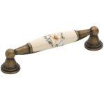 Roline 520 Λαβή Eπίπλου από Ζάμακ & Πορσελάνη Αντικέ - Μπλε με Κέντρα 96mm