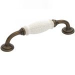 Roline 522 Λαβή Eπίπλου από Ζάμακ & Πορσελάνη Αντικέ-Κρακελέ με Κέντρα 128mm