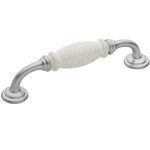 Roline 522 Λαβή Eπίπλου από Ζάμακ & Πορσελάνη Νίκελ Σατινέ-Κρακελέ με Κέντρα 128mm