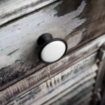 Roline 523 Πόμολο Eπίπλου από Ζάμακ & Πορσελάνη Μαύρο Ματ-Λευκό Φ33mm - Image 2