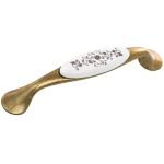 Roline 527 Λαβή Eπίπλου από Ζάμακ & Πορσελάνη Αντικέ-Λευκό με Κέντρα 128mm