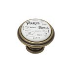 Roline 585 Πόμολο Eπίπλου από Ζάμακ & Πορσελάνη Αντικέ-Paris Φ33mm